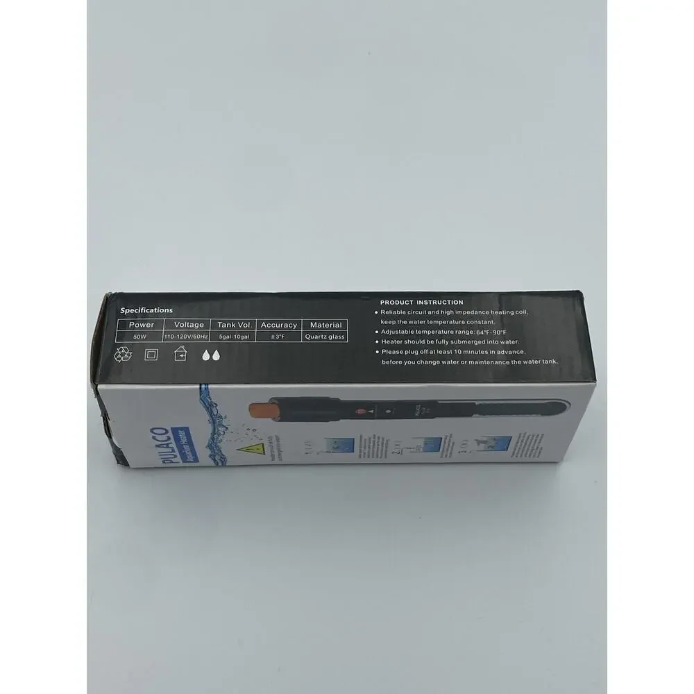 PULACO PL-268 Aquarium Submersible Heater 50W for 5-10 Gal Tanks